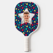 Stars Pickleball Starカラフル Playerのフォトカスタムー ピックルボールラケット (正面)
