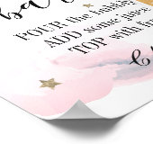 Stars & Pink Clouds Baby Shower Mom-osa Bar ポスター (角)