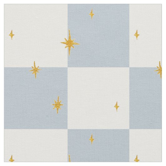 Stars plaid Check magical sage blue  ファブリック (クローズアップ)