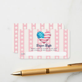 Stars Stripe Diaper Raffle Ticket Girl Baby Shower エンクロージャーカード
