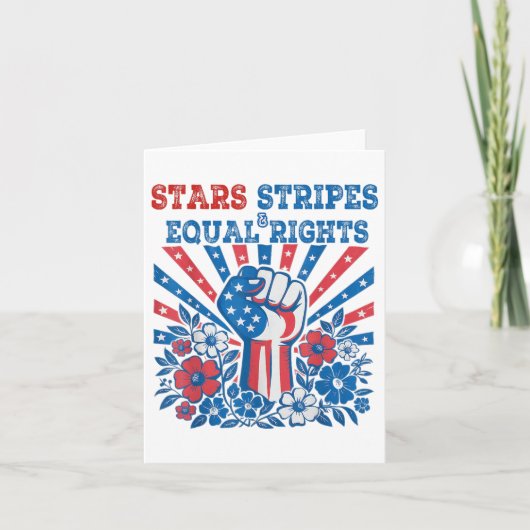 Stars Stripes And Equal Rights 4th Of July Feminis カード (正面)