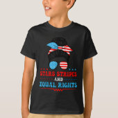 Stars Stripes And Equal Rights 4th Of July Womens Tシャツ (正面)