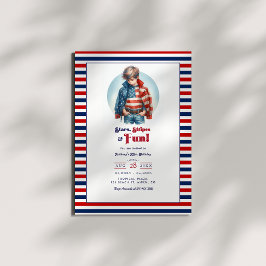 Stars, Stripes & Fun｜アメリカン・ボーイの誕生日 招待状