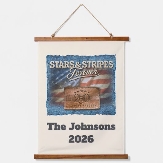 Stars & Stripes - Personalized Wall Tapestry 吊り下げ型タペストリー (正面)