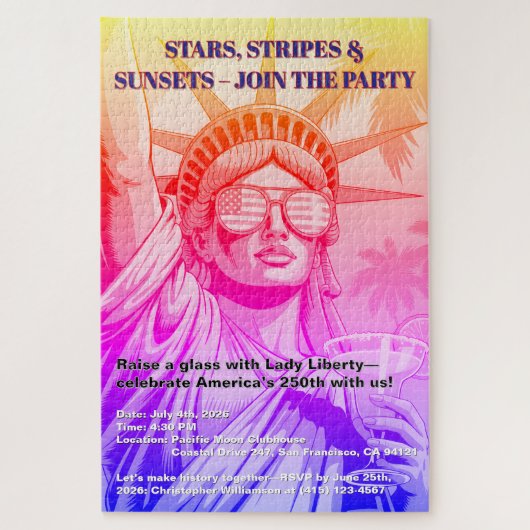 Stars, Stripes & Sunsets Lady Liberty 250th Party ジグソーパズル (縦)