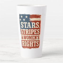 Stars, Stripes & Women’s Rights Distressed Flag カフェラテマグ