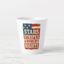 Stars, Stripes & Women’s Rights Distressed Flag カフェラテマグ