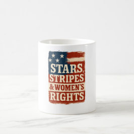Stars, Stripes & Women’s Rights Distressed Flag コーヒーマグカップ
