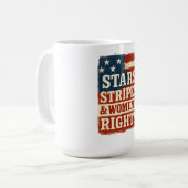 Stars, Stripes & Women’s Rights Distressed Flag コーヒーマグカップ (正面左)