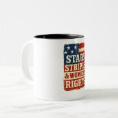 Stars, Stripes & Women’s Rights Distressed Flag ツートーンマグカップ (正面左)