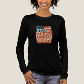 Stars, Stripes & Women’s Rights Distressed Flag トライブレンドＴシャツ (正面)