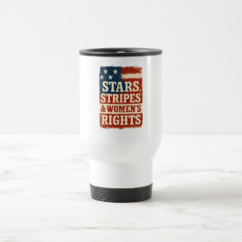 Stars, Stripes & Women’s Rights Distressed Flag トラベルマグ