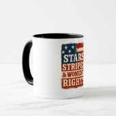 Stars, Stripes & Women’s Rights Distressed Flag マグカップ (正面左)