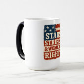 Stars, Stripes & Women’s Rights Distressed Flag モーフィングマグカップ (正面左)