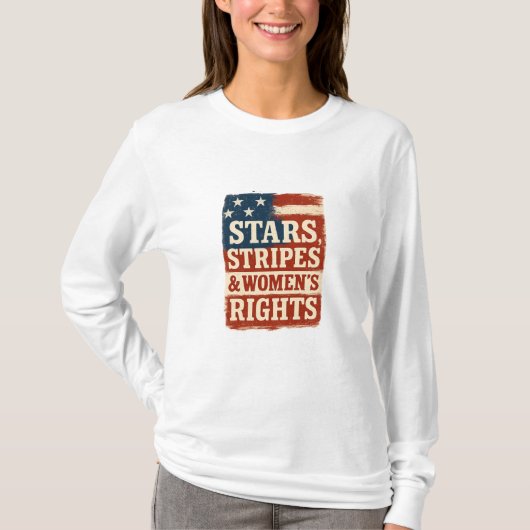 Stars, Stripes & Women’s Rights Distressed Flag Tシャツ (正面)