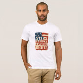 Stars, Stripes & Women’s Rights Distressed Flag Tシャツ (正面フル)