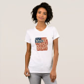 Stars, Stripes & Women’s Rights Distressed Flag Tシャツ (正面フル)
