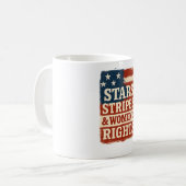 Stars, Stripes & Women's Rights ディストressedフラグ コーヒーマグカップ (正面左)