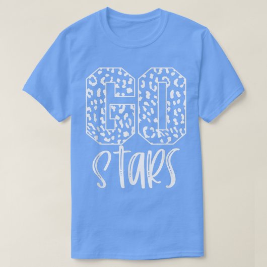 Stars Team Mascot School Spirit Game Night Leopard Tシャツ (デザイン正面)
