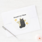 Stars themed Proud Cat Mom ラウンドシール (封筒)