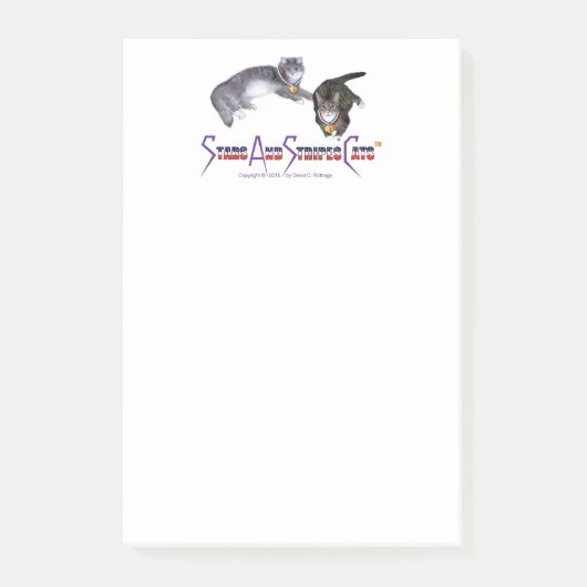 StarsAndStripesCatsのノート、4 x 6 ポストイット (正面)