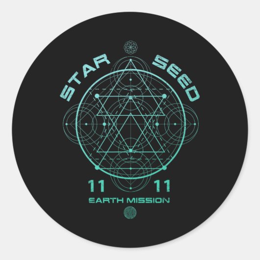 Starseed Sacred Geometry ラウンドシール (正面)