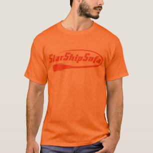 StarShipSofaの文字の暗闇-淡いオレンジ色のオレンジ Tシャツ