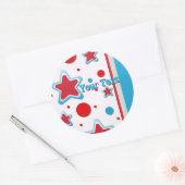 StarsNstripes_大、3インチ（6枚） ラウンドシール (封筒)