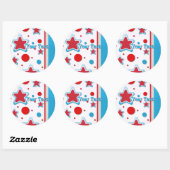 StarsNstripes_大、3インチ（6枚） ラウンドシール (シート)