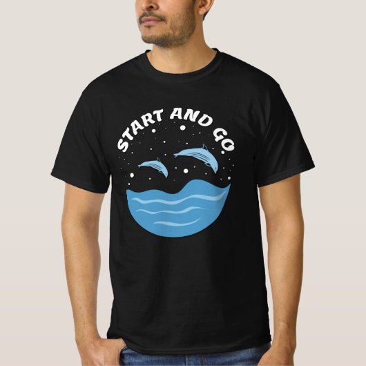 Start and Go! - Cute Dolphins Tシャツ (正面)