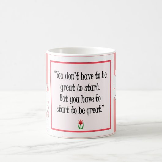 Start Do 素晴らし Things - やる気を起こさせる Pink Mag コーヒーマグカップ (中央)