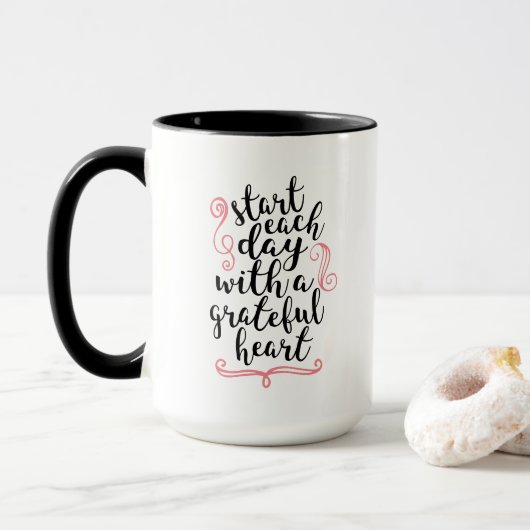 Start each day mug マグカップ (ドーナツ付き)