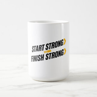 Start Strong Finish Strong Quote コーヒーマグカップ