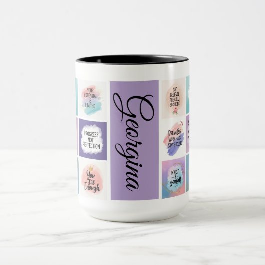 Start Strong, Stay Positive – Daily Motivation MuG マグカップ (中央)