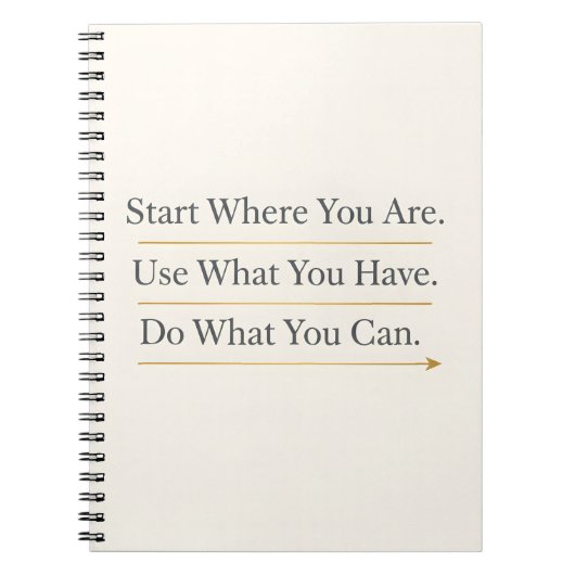 Start Where You Are – Inspirational Quote Journal ノートブック (正面)