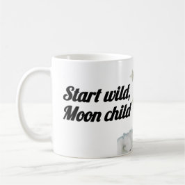 🌙 Start Wild, Moon Child Mug – Sleeping Baby on M コーヒーマグカップ