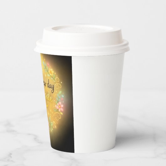 Start Your Day With a Smile Coffee Cup 紙コップ (左)
