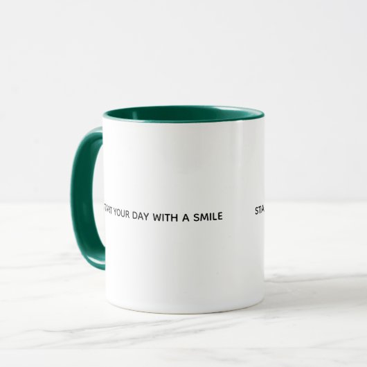 Start Your Day with a Smile Two-Tone Coffee Mug マグカップ (正面左)