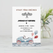 「Start Your Engine」ヴィンテージレースカー5th誕生日 招待状 (スタンド正面)