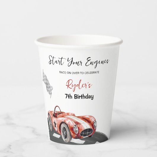 Start Your Engine Any Age Birthday 紙コップ (裏面)