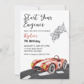 Start Your Engine Any Age Birthday Invitation 招待状 (正面)