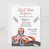 Start Your Engine Birthday Photo Invitation 招待状 (正面)