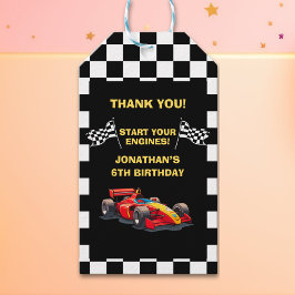 Start Your Engines! Fun Racing Driver Birthday  ギフトタグ