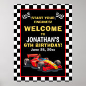 Start Your Engines! Fun Racing Driver Birthday Boy ポスター (正面)