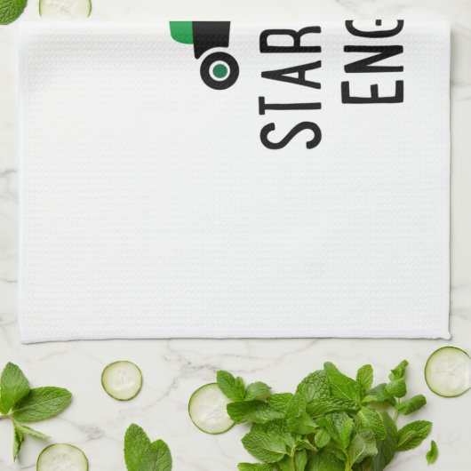 Start your Engines Lawn Mower キッチンタオル (折り畳み)