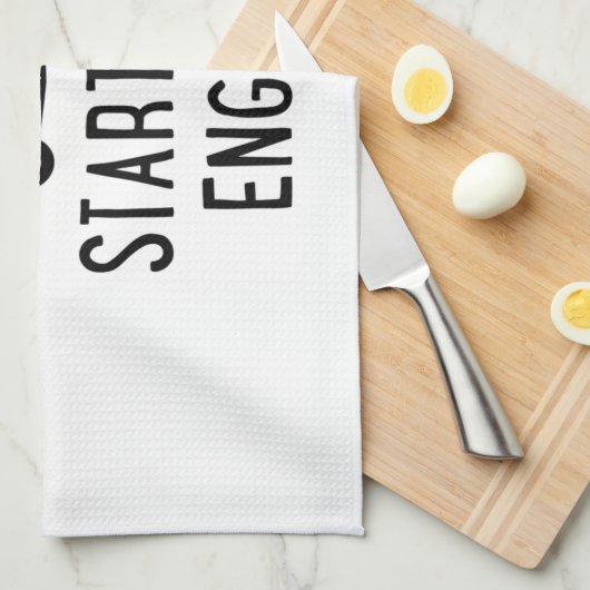 Start your Engines Lawn Mower キッチンタオル (四つ折り)