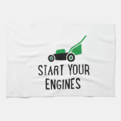 Start your Engines Lawn Mower キッチンタオル (横)