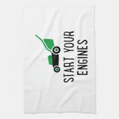 Start your Engines Lawn Mower キッチンタオル (縦)