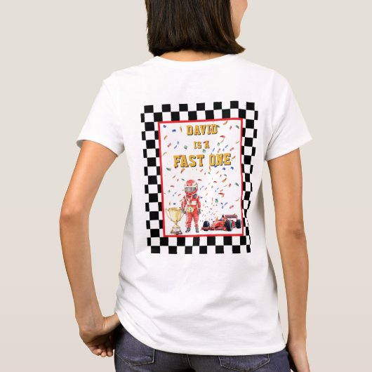 Start Your Engines Race Car 1st Birthday Tシャツ (裏面)