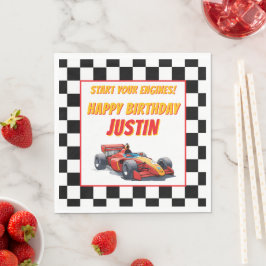 Start Your Engines Race Car Birthday スタンダードランチョンナプキン
